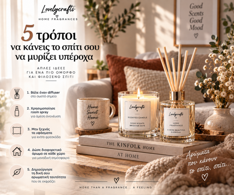 🏡 5 τρόποι να κάνεις το σπίτι σου να μυρίζει υπέροχα