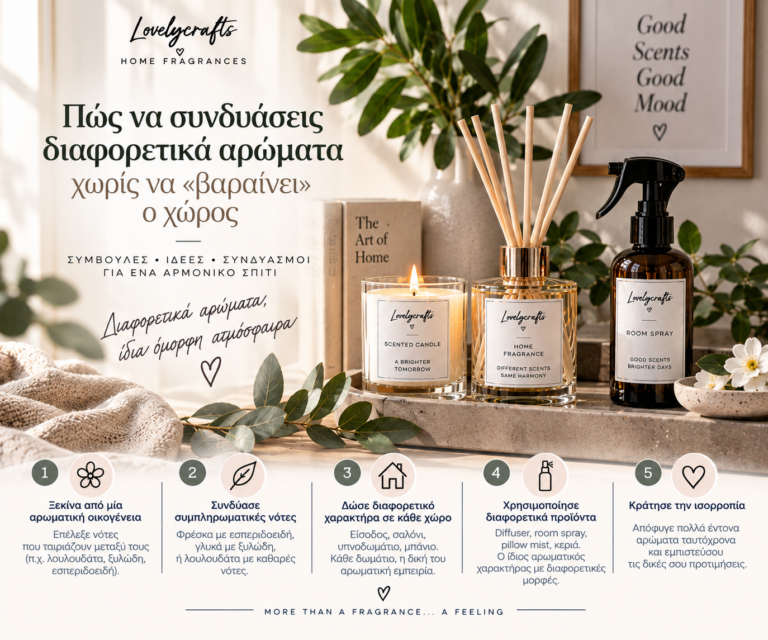 🌿 Πώς να συνδυάσεις διαφορετικά αρώματα χωρίς να «βαραίνει» ο χώρος