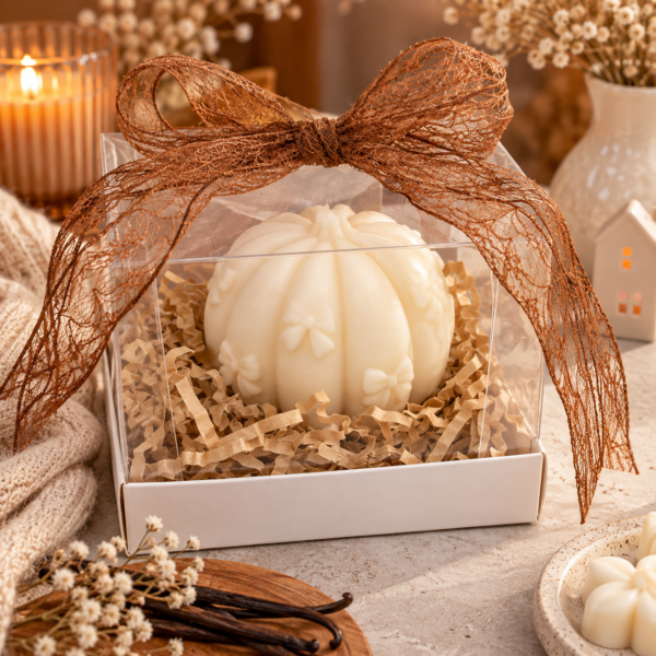 Pumpkin Gift – Χειροποίητο Κερί Κολοκύθα Άσπρη