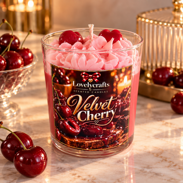 Χειροποίητο κερί σόγιας Velvet Cherry Lovelycrafts
