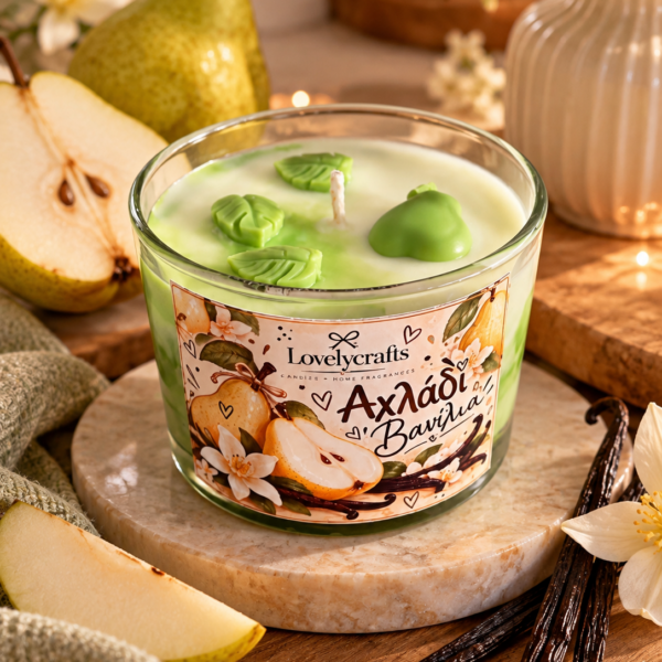 🍐 Αχλάδι Βανίλια 🍦 – Κερί Σόγιας